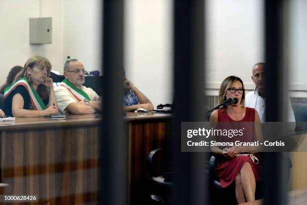 Ilaria Cucchi interviewed as a witness during the trial against five military police officers for the death of her brother Stefano Cucchi, on July...