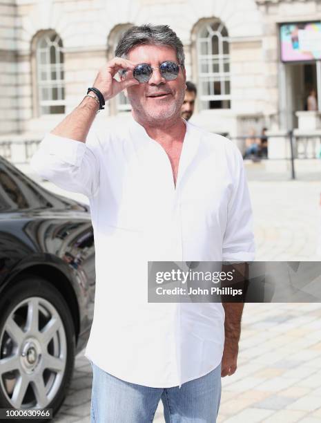 Simon Cowell attends The X Factor 2018 launch at Somerset House on July 17, 2018 in London, England.