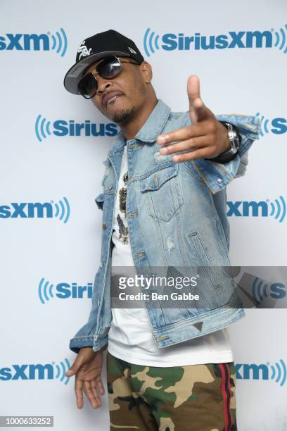 Actor/Rapper T.I. Visits SiriusXM Studios on July 17, 2018 in New York City.