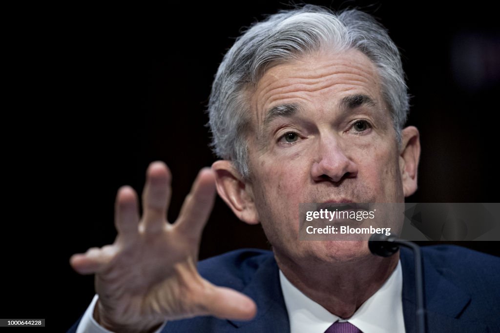 Jerome Powell, chairman of the U.S. Federal Reserve, speaks during a