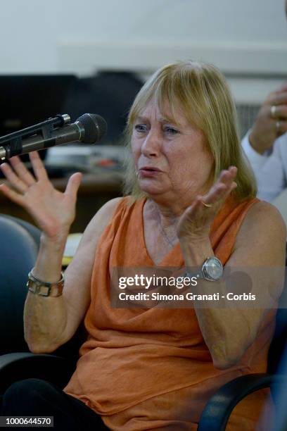 Rita Calore,crying, mother of Stefano Cucchi,interviewed as a witness during the trial against five military police officers for the death of Stefano...