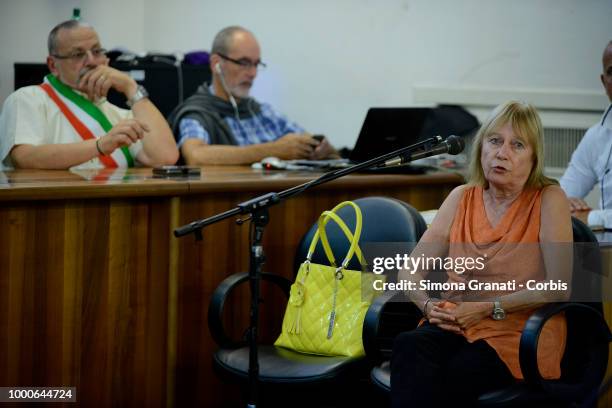 Rita Calore, mother of Stefano Cucchi,interviewed as a witness during the trial against five military police officers for the death of Stefano...