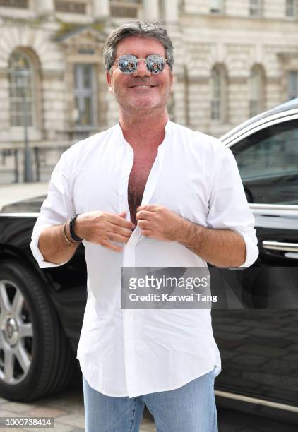 Simon Cowell attends the X Factor 2018 Show launch at Somerset House on July 17, 2018 in London, England.