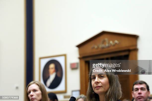Juniper Downs, global head of public policy and government relations at YouTube testifies to the House Judiciary Committee about content filtering...