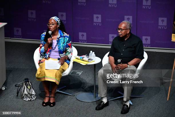 Author Donna Walker Kuhn and Ernest Green, an original member of the Little Rock Nine, discuss "Little Rock" during a panel discussion at the...