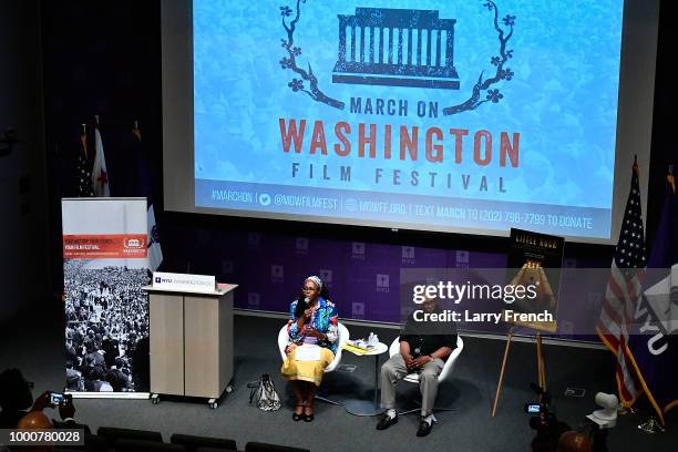 Author Donna Walker Kuhn and Ernest Green, an original member of the Little Rock Nine, discuss "Little Rock" during a panel discussion at the...