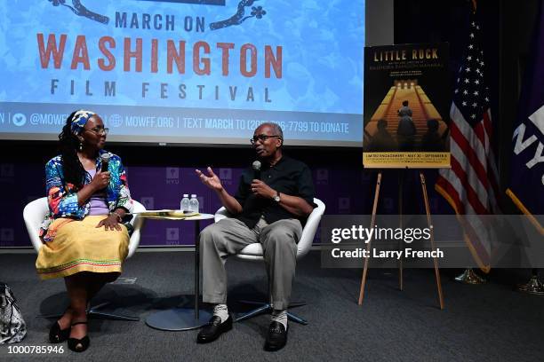 Author Donna Walker Kuhn and Ernest Green, an original member of the Little Rock Nine, discuss "Little Rock" during a panel discussion at the...