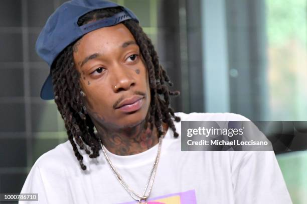 Rapper Wiz Khalifa visist Build to discuss his album "Rolling Papers 2" at Build Studio on July 17, 2018 in New York City.