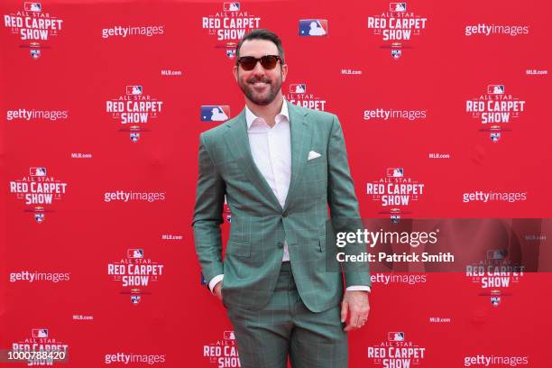 Justin Verlander of the Houston Astros and the American League attends the 89th MLB All-Star Game, presented by MasterCard red carpet at Nationals...