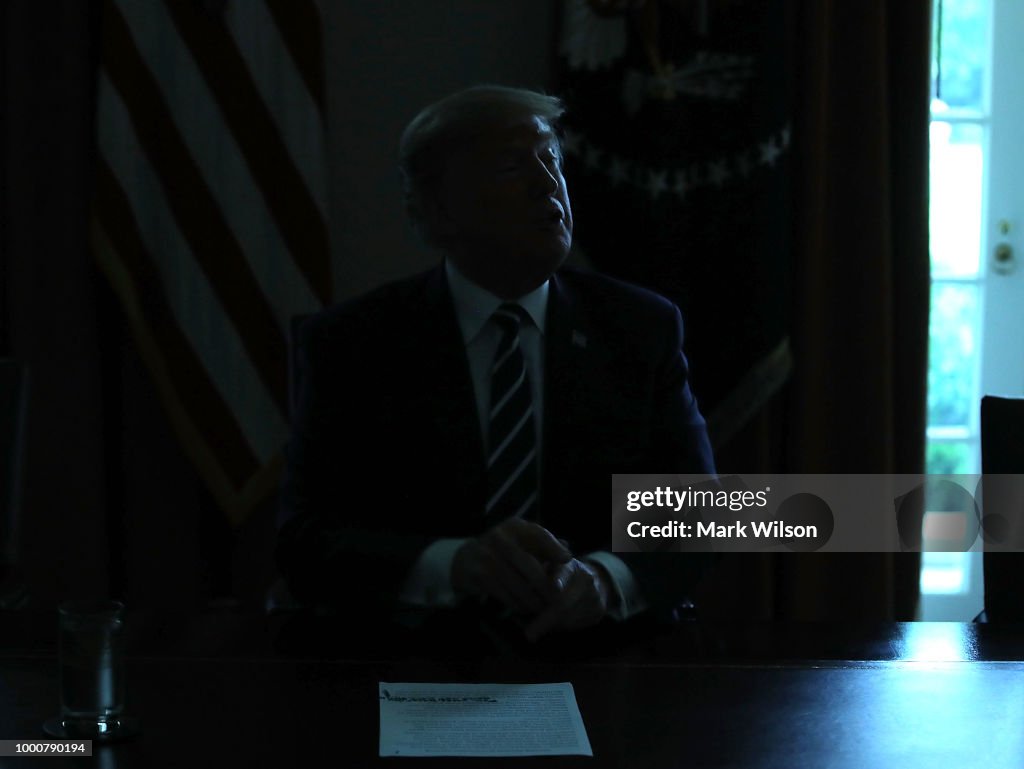 President Trump Meets With Members Of Congress In The White House Cabinet Room