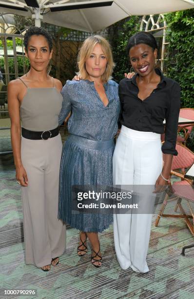 Dominique Tipper, Mika Simmons and June Sarpong attend a special dinner hosted by For Good Causes in aid of Afrikids at Chucs on July 17, 2018 in...