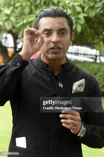 Lawyer Tehseen Poonawalla speaks to media personnel after a hearing on mob lynchings at Supreme Court of India, on July 17, 2018 in New Delhi, India....