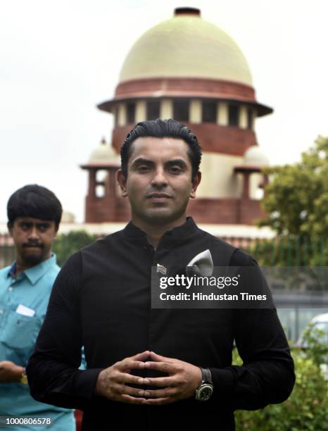 Lawyer Tehseen Poonawalla speaks after a hearing on mob lynchings at Supreme Court of India, on July 17, 2018 in New Delhi, India. The apex court on...