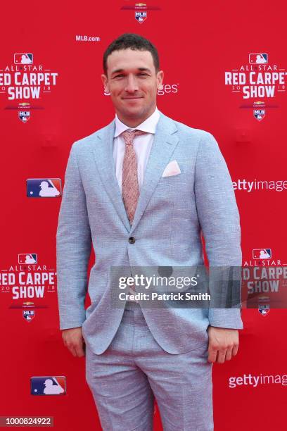 Alex Bregman of the Houston Astros and the American League attends the 89th MLB All-Star Game, presented by MasterCard red carpet at Nationals Park...