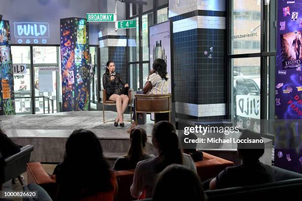 Actress Janina Gavankar visits Build to discuss his album "Rolling Papers 2" at Build Studio on July 17, 2018 in New York City.