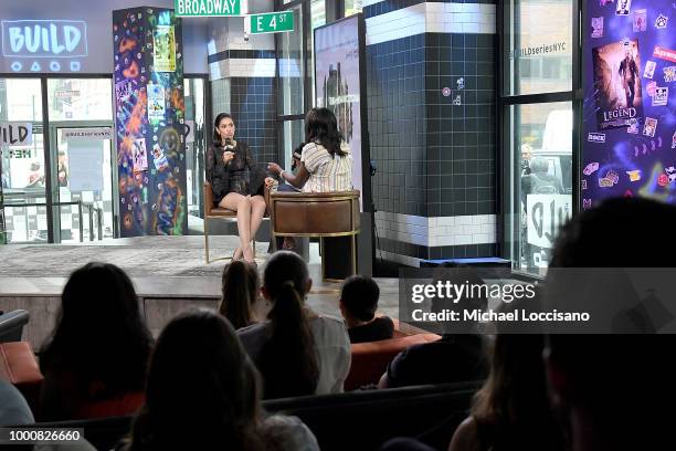 Actress Janina Gavankar visits Build to discuss his album "Rolling Papers 2" at Build Studio on July 17, 2018 in New York City.