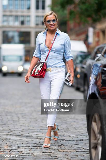 Yolanda Hadid is seen in NoHo on July 17, 2018 in New York City.