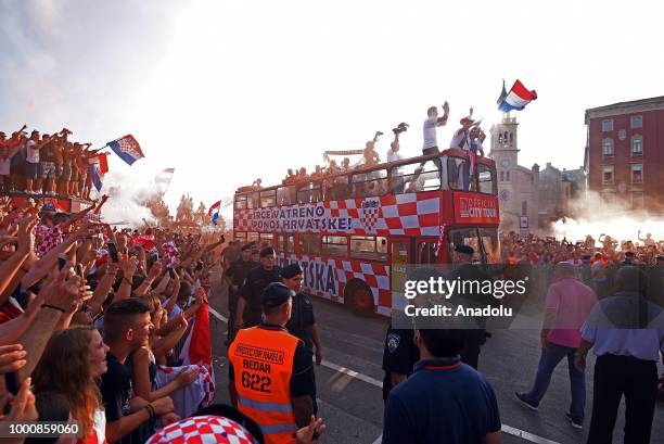 Fans attend the 2nd place celebration of Croatia in 2018 FIFA World Cup in Split, Croatia on July 17, 2018.
