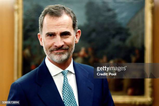 King Felipe VI during the meeting of the National Security Council at the Palacio de la Zarzuela on July 16, 2018 in Madrid, Spain.