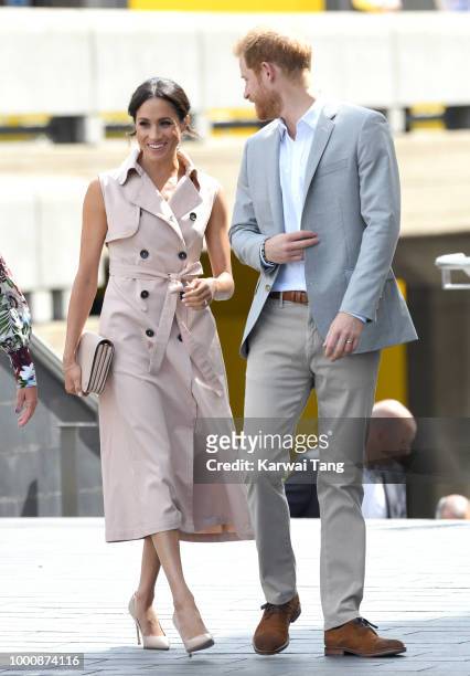 Meghan, Duchess of Sussex and Prince Harry, Duke of Sussex visit the Nelson Mandela Centenary Exhibition at Southbank Centre on July 17, 2018 in...