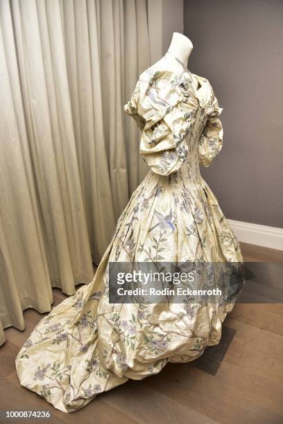 Alexander McQueen Fall 2006 "Widows of Culloden" ballroom gown on display for the new film documentary "McQueen" at The London Hotel on July 17, 2018...