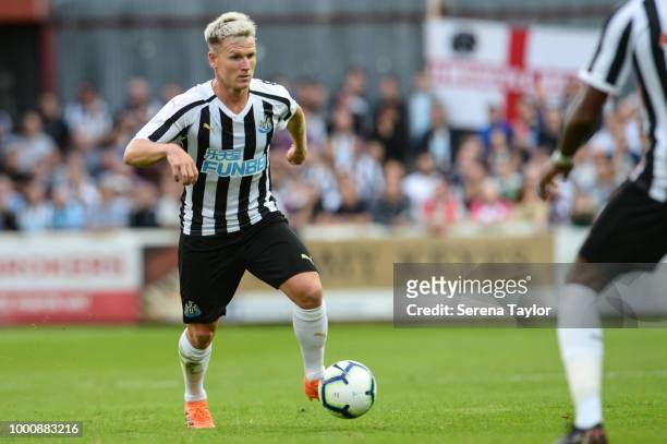 Matt Ritchie of Newcastle United passes the ball during the Pre Season Friendly match between St.Patricks Athletic and Newcastle United at Richmond...