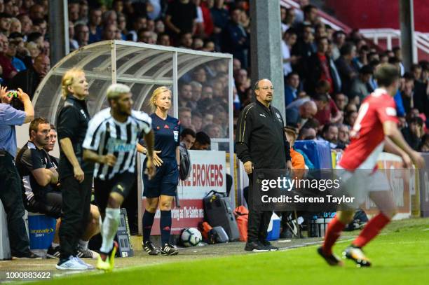 Newcastle United Manager Rafael Benitez stands in the dugouts during the Pre Season Friendly match between St.Patricks Athletic and Newcastle United...