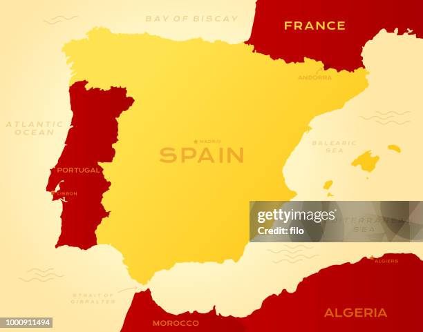 ilustraciones, imágenes clip art, dibujos animados e iconos de stock de mapa de españa - españa mapa