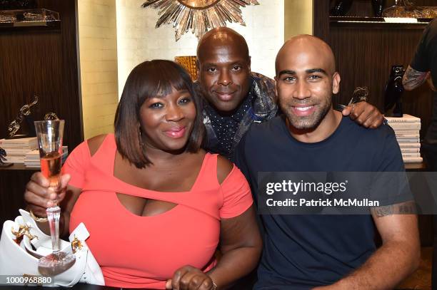 Bevy Smith, Ryan Tarpley and Jason Hurt attend High Roller's Night hosted by Baccarat with WPT & DJ Mad Marj at Baccarat Flagship on July 17, 2018 in...