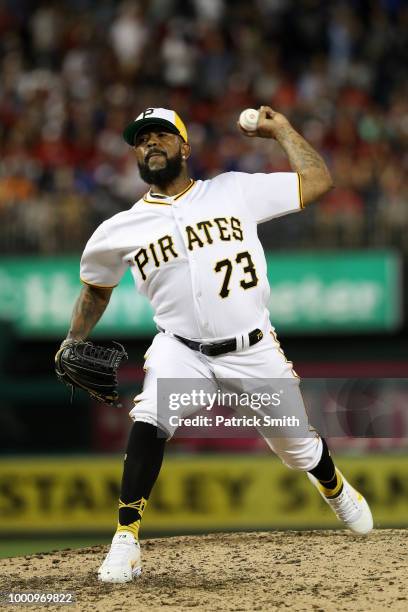 Felipe Vazquez of the Pittsburgh Pirates and the National League pitches in the seventh inning against the American League during the 89th MLB...