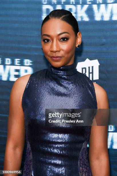 Betty Gabriel attends the premiere of Blumhouse Productions and Universal Pictures' "Unfriended: Dark Web" at L.A. LIVE on July 17, 2018 in Los...