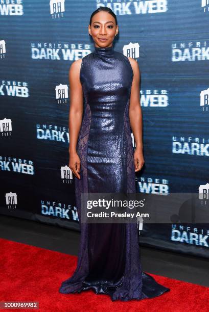 Betty Gabriel attends the premiere of Blumhouse Productions and Universal Pictures' "Unfriended: Dark Web" at L.A. LIVE on July 17, 2018 in Los...