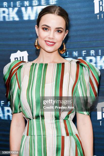 Rebecca Rittenhouse attends the premiere of Blumhouse Productions and Universal Pictures' "Unfriended: Dark Web" at L.A. LIVE on July 17, 2018 in Los...