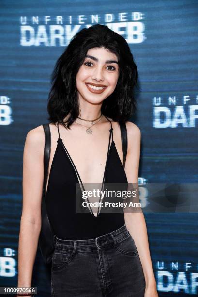 Alexa Mansour attends the premiere of Blumhouse Productions and Universal Pictures' "Unfriended: Dark Web" at L.A. LIVE on July 17, 2018 in Los...