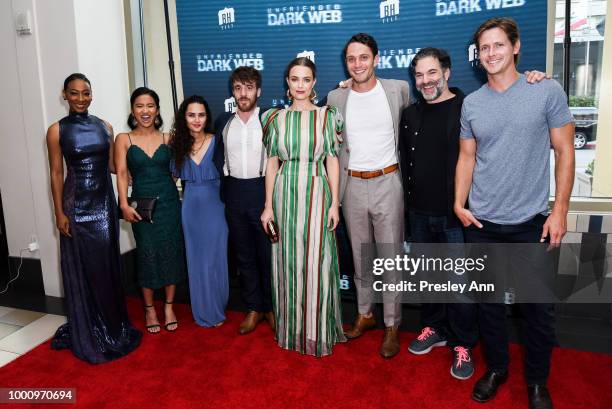 Unfriended: Dark Web Cast attend the premiere of Blumhouse Productions and Universal Pictures' "Unfriended: Dark Web" at L.A. LIVE on July 17, 2018...