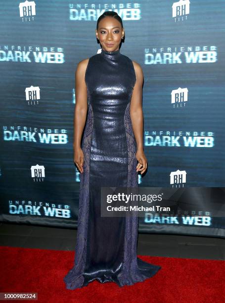 Betty Gabriel arrives to the Los Angeles premiere of Blumhouse Productions and Universal Pictures' "Unfriended: Dark Web" held at L.A. LIVE on July...
