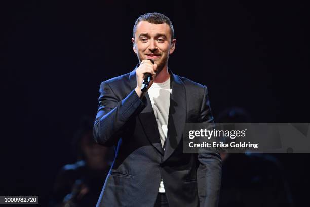 Sam Smith performs at Smoothie King Center on July 17, 2018 in New Orleans, Louisiana.