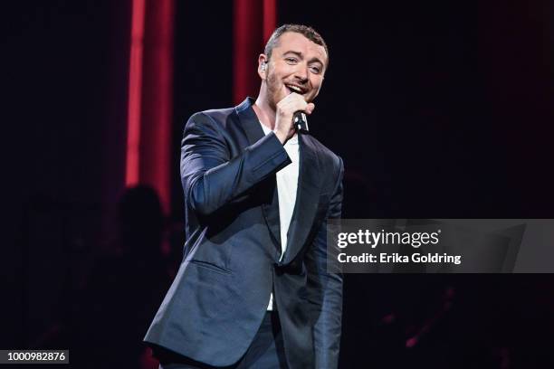 Sam Smith performs at Smoothie King Center on July 17, 2018 in New Orleans, Louisiana.