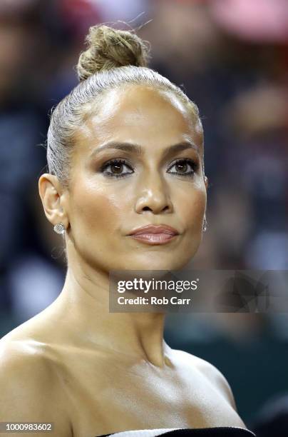 Jennifer Lopez attends the 89th MLB All-Star Game, presented by Mastercard at Nationals Park on July 17, 2018 in Washington, DC.