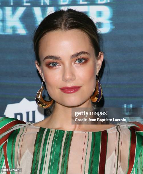 Rebecca Rittenhouse attends the premiere of Blumhouse Productions and Universal Pictures' 'Unfriended: Dark Web' at L.A. LIVE on July 17, 2018 in Los...
