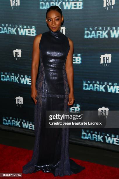 Betty Gabriel attends the premiere of Blumhouse Productions and Universal Pictures' 'Unfriended: Dark Web' at L.A. LIVE on July 17, 2018 in Los...