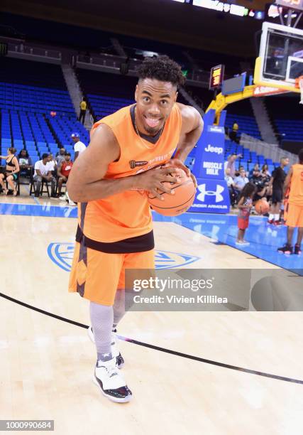 Rashad Jennings attends 50K Charity Challenge Celebrity Basketball Game at UCLA's Pauley Pavilion on July 17, 2018 in Westwood, California.