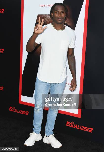 Julio Jones attends premiere of Columbia Picture's "Equalizer 2" at TCL Chinese Theatre on July 17, 2018 in Hollywood, California.