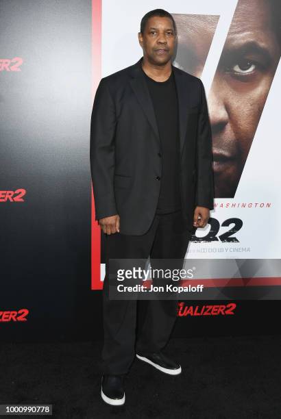 Denzel Washington attends premiere of Columbia Picture's "Equalizer 2" at TCL Chinese Theatre on July 17, 2018 in Hollywood, California.