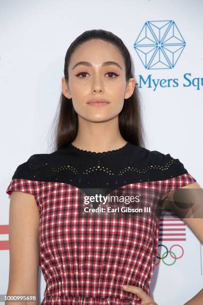 Emmy Rossum attends the 4th Annual Sports Humanitarian Awards at The Novo by Microsoft on July 17, 2018 in Los Angeles, California.