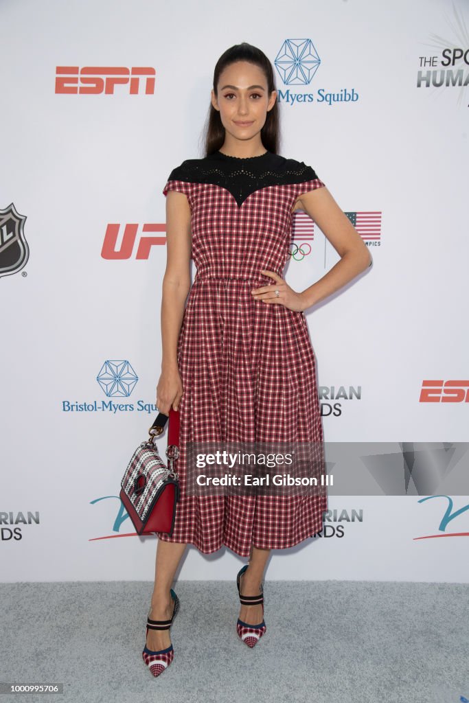 Emmy Rossum attends the 4th Annual Sports Humanitarian Awards at The
