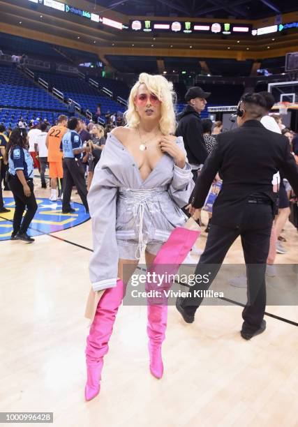 Veronica Vega attends 50K Charity Challenge Celebrity Basketball Game at UCLA's Pauley Pavilion on July 17, 2018 in Westwood, California.