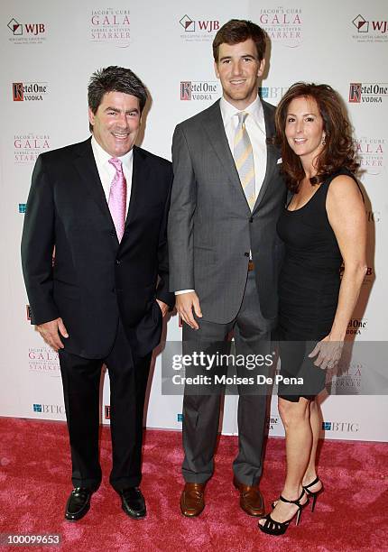 Andrew Friedwald, Eli Manning and Staci Friedwald attend the Dream Big gala to raise awareness for the fight against canvan disease in children at...