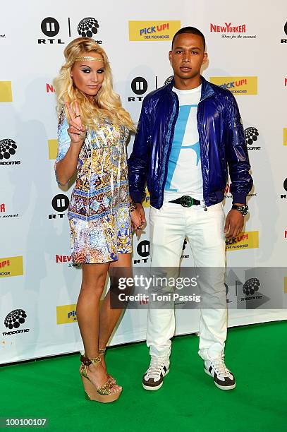 Gina-Lisa Lohfink and boyfriend Romulo Kuranyi arrive at 'The Dome 54' at Schleyerhalle on May 20, 2010 in Stuttgart, Germany.