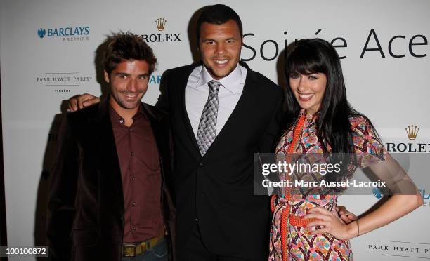 Arnaud Clement and Jo-Wilfried Tsonga and Nolwenn Leroy attend ''the Jo Wilfried Tsonga 'Ace de Coeur' Charity Cocktail'' at Hotel Park Hyatt on May...